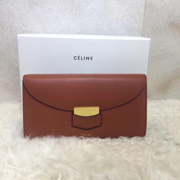 新作限定 CELINE セリーヌコピー TROTTEUR LARGE FLAP グレインドカーフスキン 長財布 107853APM.03D